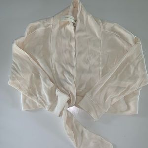 Anthropologie cream crop sweater